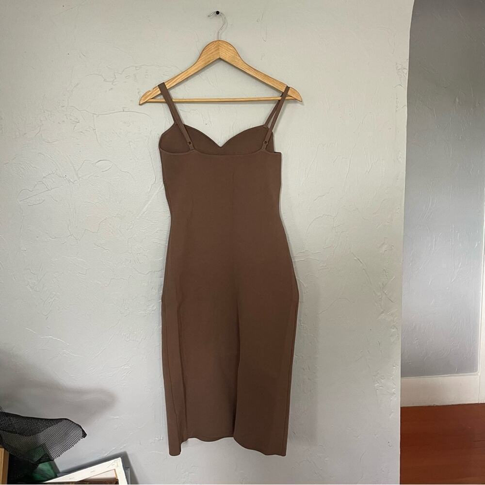 Aritzia Babaton Lariat Dress Size L Sold out Color Deep Taupe - Picture 5 of 6